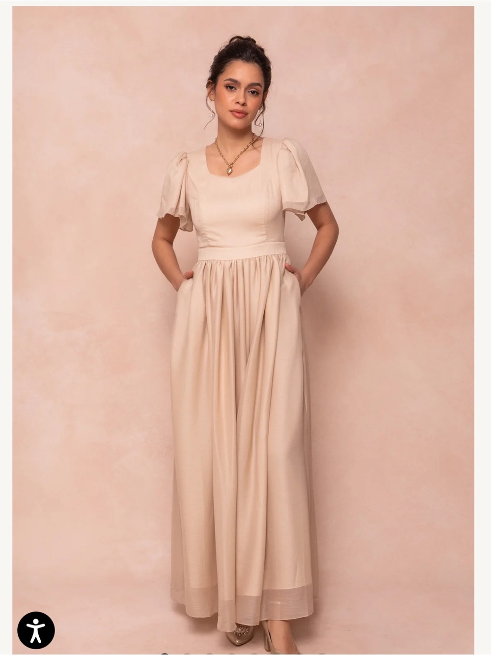 Ivy City Champagne Maxi Dress Size 0